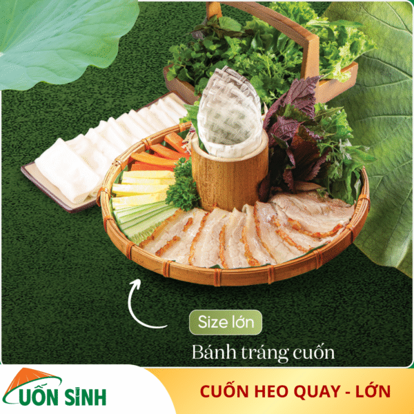bánh tráng cuốn thịt heo quay