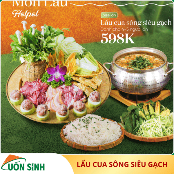 Lẩu cua sông siêu gạch