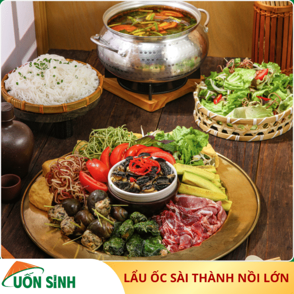 Lẩu ốc sài thành nồi lớn
