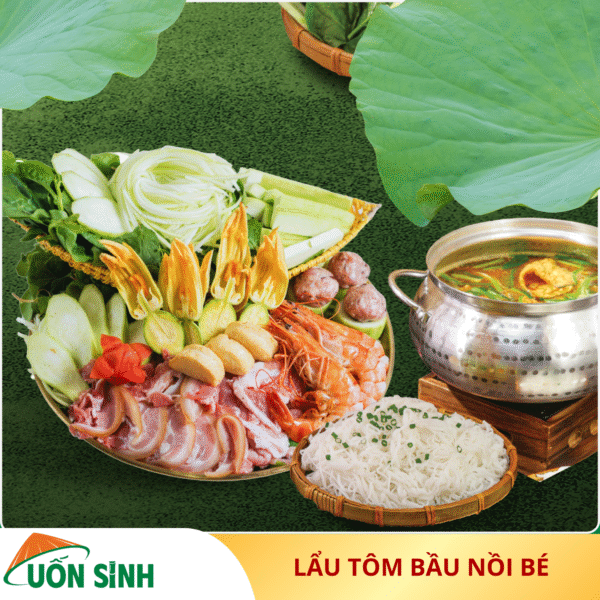 Lẩu tôm bầu nồi bé