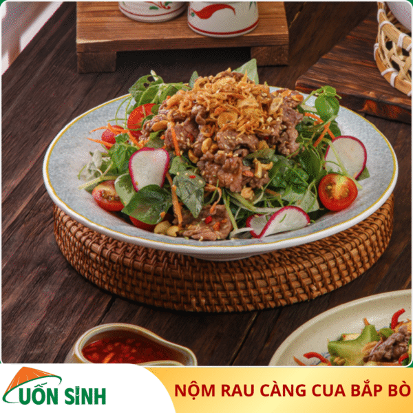 nộm rau càng cua bắp bò