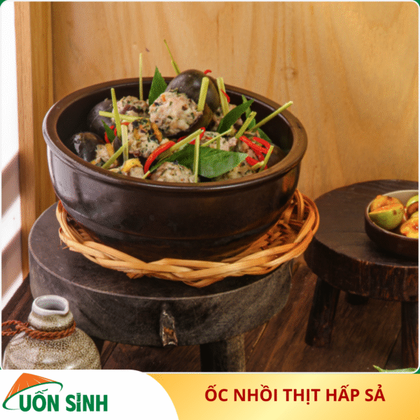 ốc nhồi thịt hấp sả